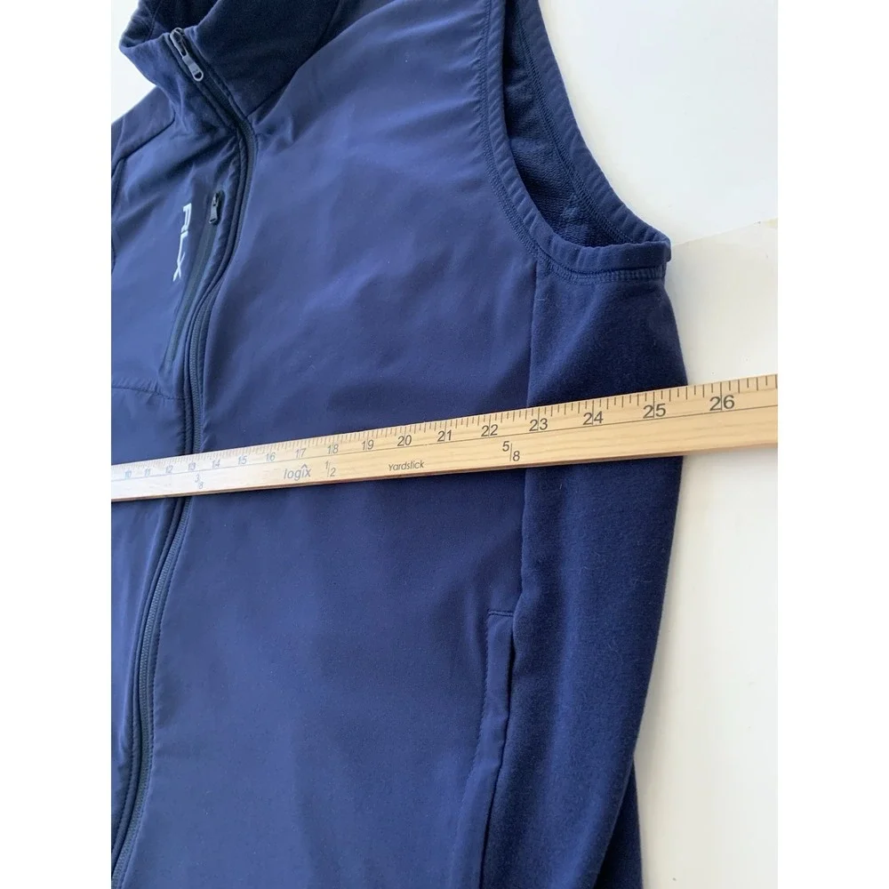 RLX Ralph Lauren Full Zip Vest Men's XXL Navy Lightweight Pockets Golf Casual